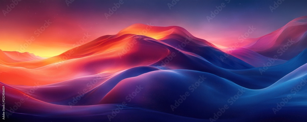 Aufkleber abstract futuristic digital background with fluid dynamics and surreal color palette