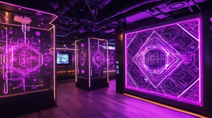 A sci-fi-inspired holographic light display forming futuristic neon patterns. --chaos 20 --ar 16:9 --quality 2 --v 6.1 Job ID: aaf9c394-a92a-4b4d-b178-493a1dea5ee9