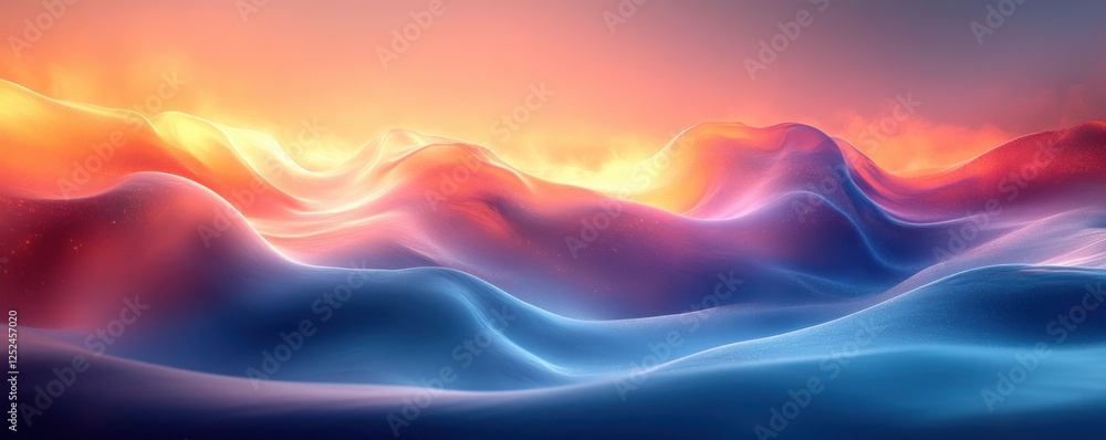 Aufkleber abstract digital wave landscape for technology artificial intelligence data transfer encryption