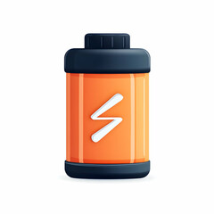 Vibrant orange energy drink bottle graphic
