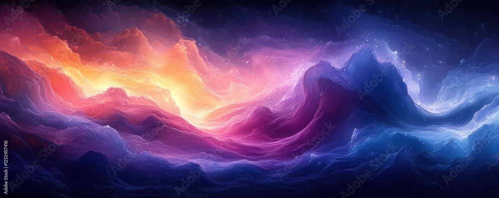 Poster abstract landscape background futuristic digital graphic resource design colorful movement depth tec