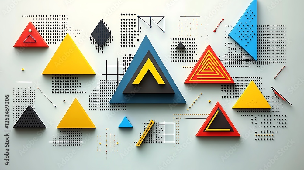 Poster abstract geometric triangle pattern composition design