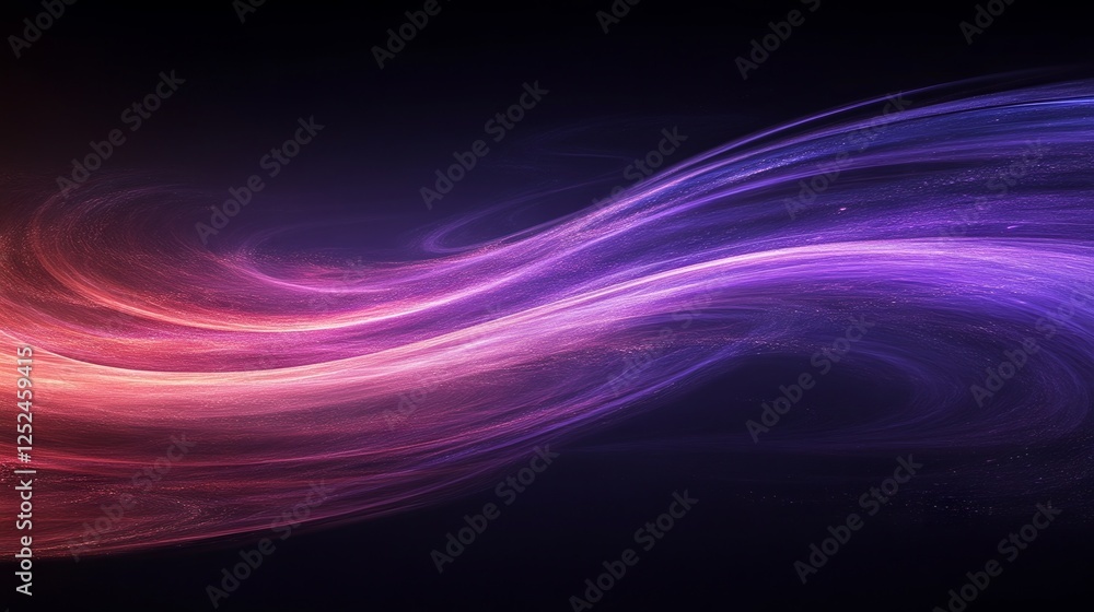 Poster abstract colorful light waves on dark background, dynamic energy flow concept