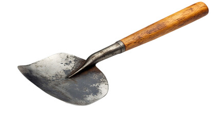 Antique Butter Spreader with Wooden Handle on a Black Background