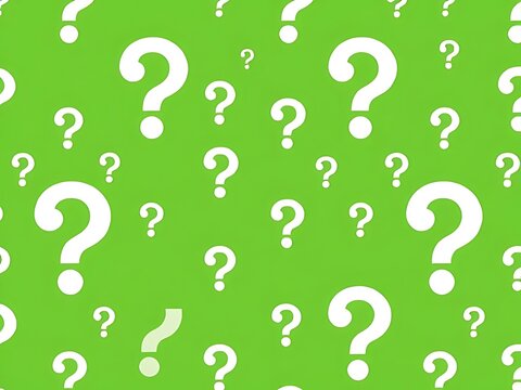 question mark pattern on green screen background