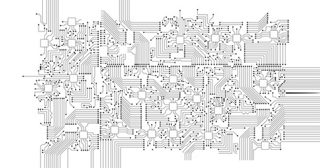 High tech technology geometric and connection system background with digital data abstract. 