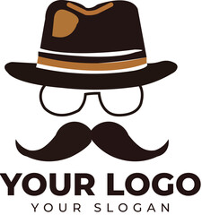 gentleman custom tailor logo vector icon illustration