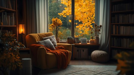 Cozy Autumn Living Room &ndash; A Warm and Tranquil Retreat