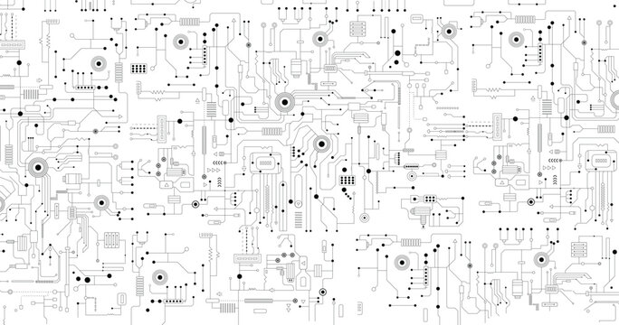 Vector micro chip, micro scheme elements design. Abstract technology, IT thematic background. Future technologies background . 
