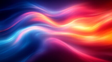Fototapeta premium Abstract colorful flowing light waves in motion, vibrant hues. Artistic expression and digital art concept