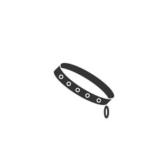 Silhouette Pet Collar with Golden Rivets on White Background