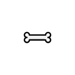 Minimalist Illustration of a Cartoon Bone on a White Background