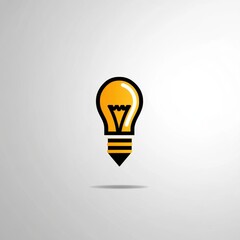 Creative light bulb pencil icon representing innovative ideas and artistic expression in vector style