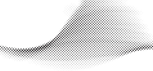 Halftone Wave Background. Black Dot Vector Design.
