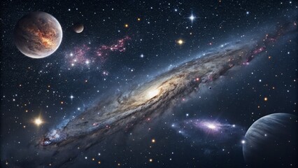 Cosmic Spiral Galaxy Planets, Stars, Nebula, Space Art, Astronomy Space, Galaxy