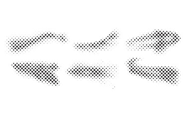 Halftone lighting effect. Black dot Brush vector design.