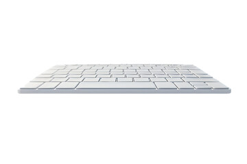 Clean White Keyboard Isolated Against Black Background for Technology Design