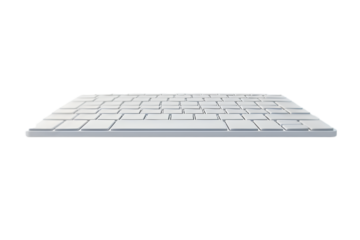 Clean White Keyboard Isolated Against Black Background for Technology Design