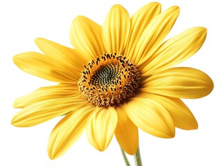 yellow sunflower isolated on white