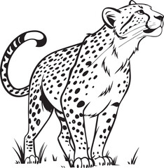 Minimalist Cheetah Drawing