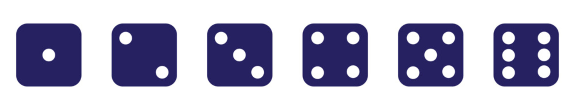 Set of game dice vector icons collection. Ludo game set icons. Dice Icon Set in Black and White with Various Face Values for Games and Gambling. Dice Icons Set in Black and White. vector illustration.