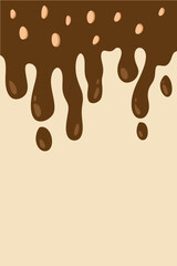 chocolate melted with nuts good for poster, background, wallpaper, package, etc