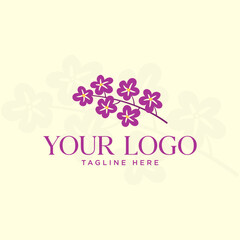 Cute light purple flower bouquet logo.