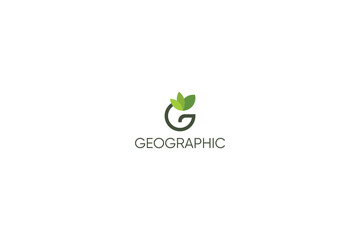 Letter G green leaf natural eco friendly logo