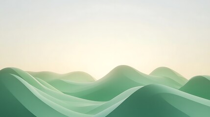 Obraz premium Abstract Green Hills Under a Soft Sky