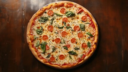 Delicious Pepperoni Pizza with Basil