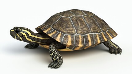 Obraz premium Realistic Illustration of a Turtle on a White Background