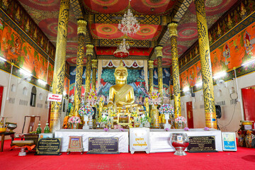 Ubon Ratchathani, Thailand - July 24, 2024: Wat Pak Saeng, Wat Phra To (Phra Chao Yai Ong Tue) is another ancient and sacred temple on both sides of the Mekong River, Thailand and Laos. Enjoy the view