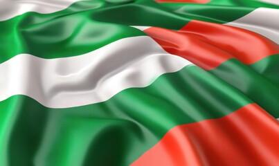Obraz premium Waving flag, green white red stripes, national symbol, patriotism, website background