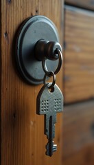 house shape key keychain door keyhole home house key new mortgage door rent sell estate buy property owner sale purchase family loan open flat residential keyring entry keyhole business apartment