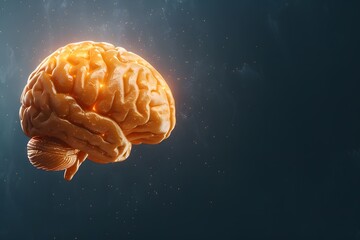 Luminous Brain   Glowing Anatomical of the Human Cerebrum in Digital Art Style