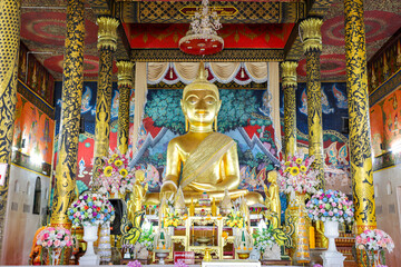 Ubon Ratchathani, Thailand - July 24, 2024: Wat Pak Saeng, Wat Phra To (Phra Chao Yai Ong Tue) is another ancient and sacred temple on both sides of the Mekong River, Thailand and Laos. Enjoy the view
