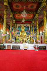 Ubon Ratchathani, Thailand - July 24, 2024: Wat Pak Saeng, Wat Phra To (Phra Chao Yai Ong Tue) is another ancient and sacred temple on both sides of the Mekong River, Thailand and Laos. Enjoy the view