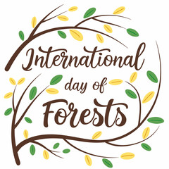 INTERNATIONAL DAY OF FORESTS silhouette vector illustration