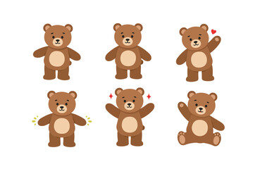 Obraz premium Lovely Cute Teddy Bear Illustration Featuring Fluffy Fur and Heartwarming Pose 