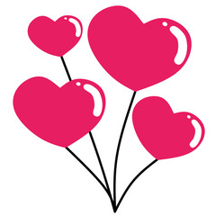 heart shaped balloons vector illustration