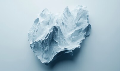 Fototapeta premium Abstract Blue Mountain Range, Studio Shot, Minimalist Background, 3D Render, Design Element