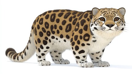 Realistic cartoon jaguar character with detailed fur and spots