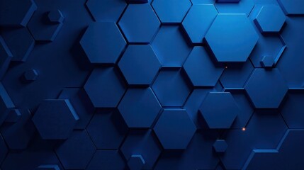 Obraz premium Abstract Hexagonal Pattern in Deep Blue Hues A Seamless Design for Modern Backgrounds