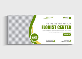 Flower Shop social media Facebook cover or web banner template