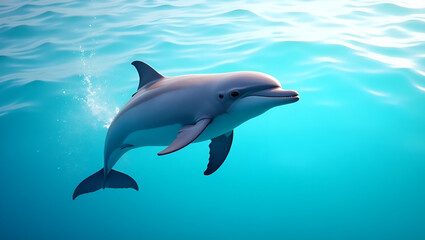Stunning High-Definition Dolphin Image – Graceful Marine Beauty in Crystal Clear Waters.