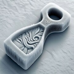 Frozen Chisel A chisel made of ice that leaves frost marks on su