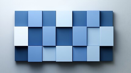 Blue cube wall art, abstract background
