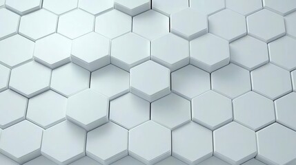 Fototapeta premium Abstract Geometric Pattern of White Hexagons