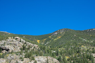 clear blue skies and Colorado mountainsides 