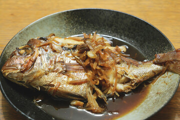 Sea bream stew, eaten on celebratory occasions in Japan